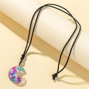 *ASSUNTA* Multicolor Stone Fashion Moon Necklace